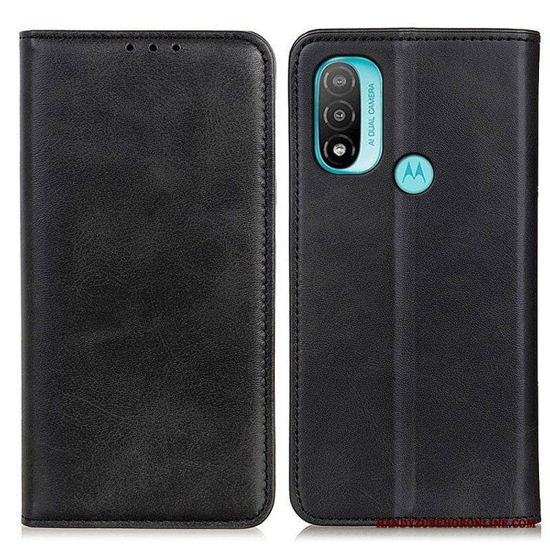 Puhelinkuoret Moto E40 / E30 / E20 Kotelot Flip Elegance Haljattu Nahka