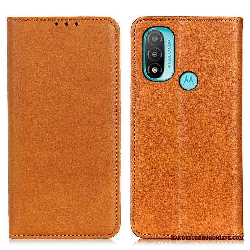 Puhelinkuoret Moto E40 / E30 / E20 Kotelot Flip Elegance Haljattu Nahka