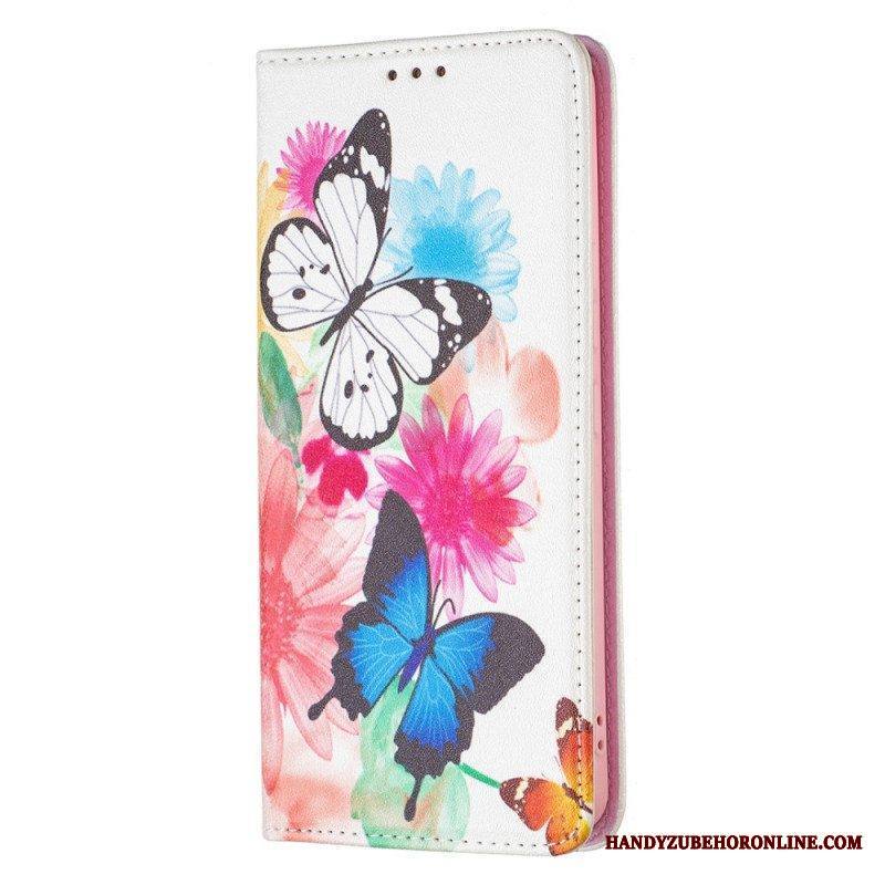 Puhelinkuoret Samsung Galaxy A53 5G Kotelot Flip Värikkäitä Perhosia