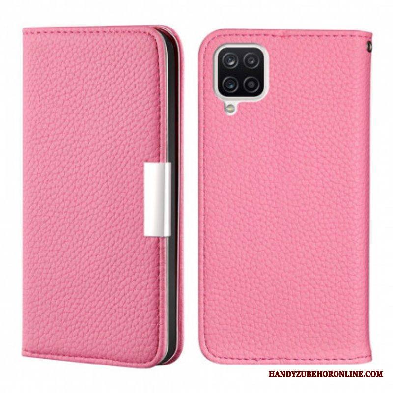 Puhelinkuoret Samsung Galaxy M12 / A12 Kotelot Flip Keinonahka Litchi Ultra Chic