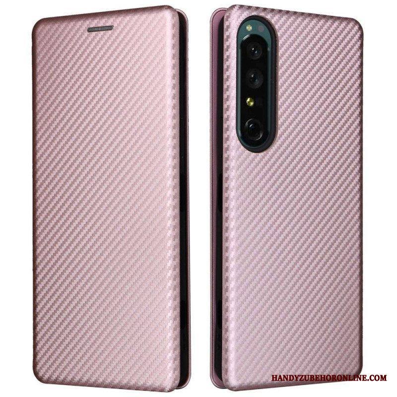 Puhelinkuoret Sony Xperia 1 IV Kotelot Flip Hiilikuiturakenne