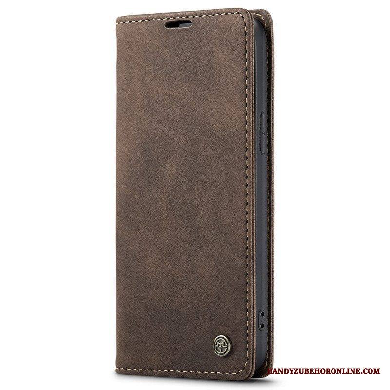 Puhelinkuoret iPhone 15 Kotelot Flip Vintage Faux Leather Caseme