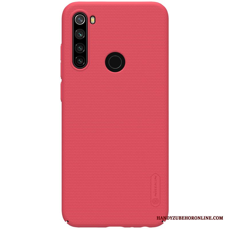 Redmi Note 8t Kuori Punainen Kova Murtumaton All Inclusive Musta Pieni Pesty Suede