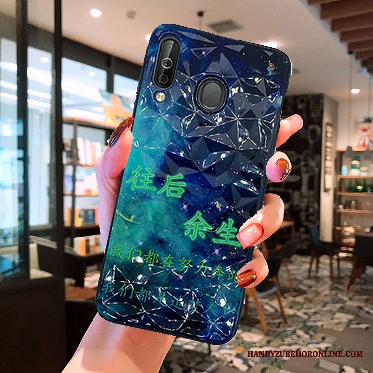 Samsung Galaxy A40s Kuori Kukkakuvio Kotelo Tähti Puhelimen Kuoret Punainen