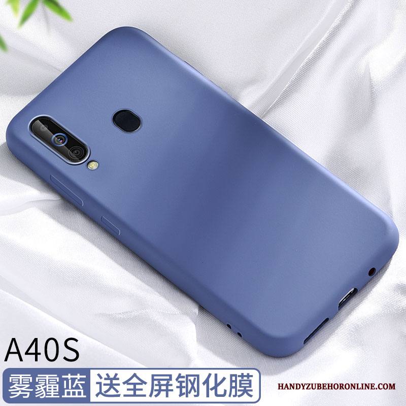 Samsung Galaxy A40s Puhelimen Kuoret Silikoni Persoonallisuus Ohut Pesty Suede Kuori All Inclusive