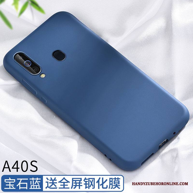 Samsung Galaxy A40s Puhelimen Kuoret Silikoni Persoonallisuus Ohut Pesty Suede Kuori All Inclusive