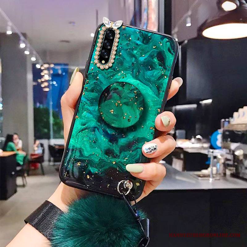 Samsung Galaxy A50s Kuori Punainen Tähti Kotelo Tuki Rhinestone Inlay Kova Suojaus