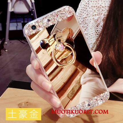 Samsung Galaxy A7 2015 Kuori Kulta Strassi Persoonallisuus Ripustettavat Koristeet Pinkki Rengas Silikoni