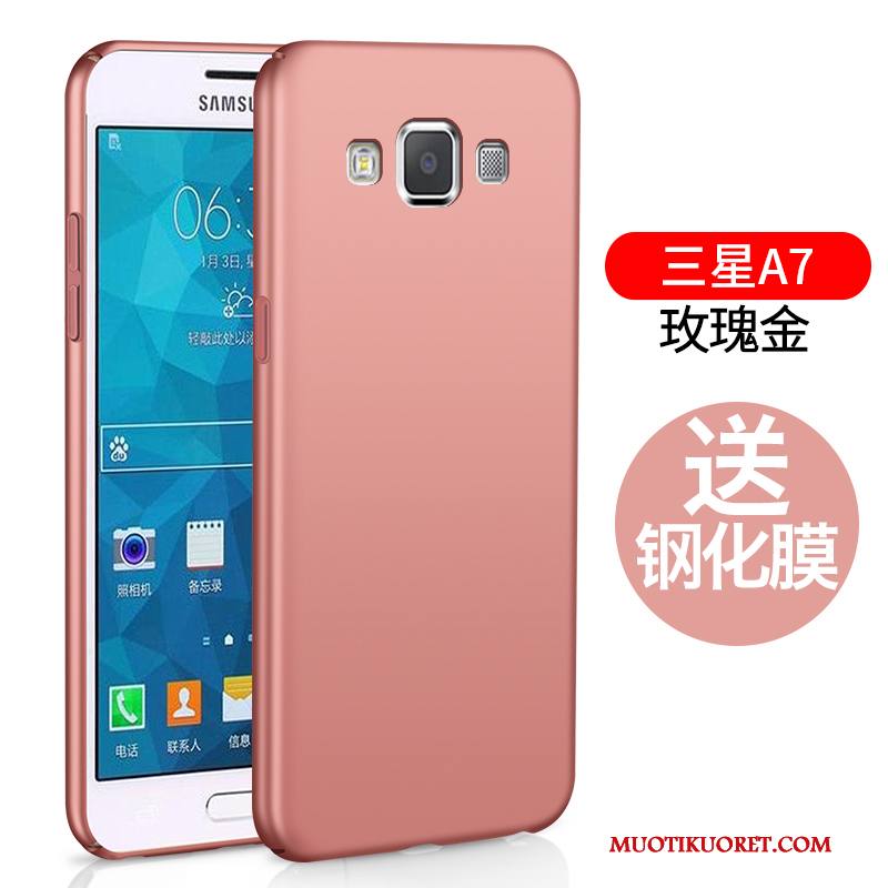 Samsung Galaxy A7 2015 Kuori Sininen Murtumaton Pesty Suede Silikonikuori Kotelo Yksinkertainen Tähti