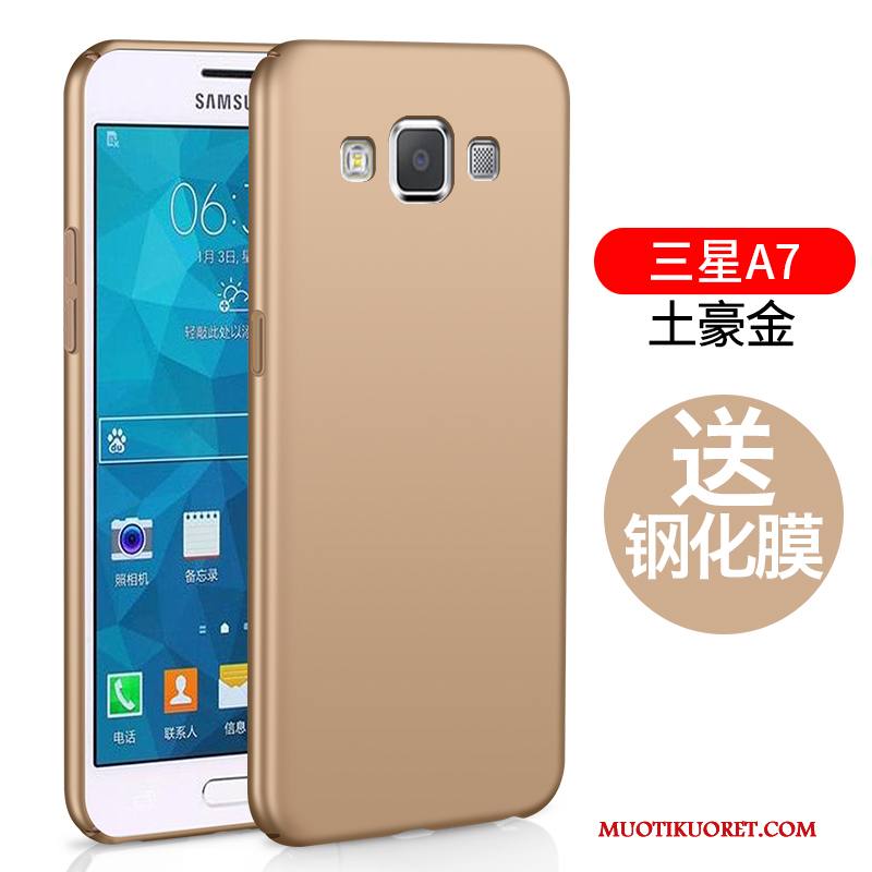 Samsung Galaxy A7 2015 Kuori Sininen Murtumaton Pesty Suede Silikonikuori Kotelo Yksinkertainen Tähti