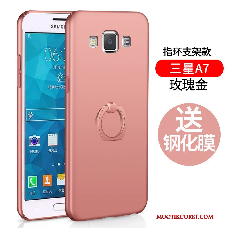 Samsung Galaxy A7 2015 Kuori Sininen Murtumaton Pesty Suede Silikonikuori Kotelo Yksinkertainen Tähti