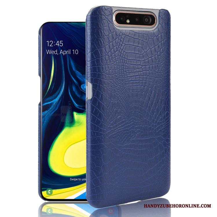 Samsung Galaxy A80 Kuori Kova Nahka Kotelo Suojaus Krokotiili Puhelimen Kuoret Kukkakuvio