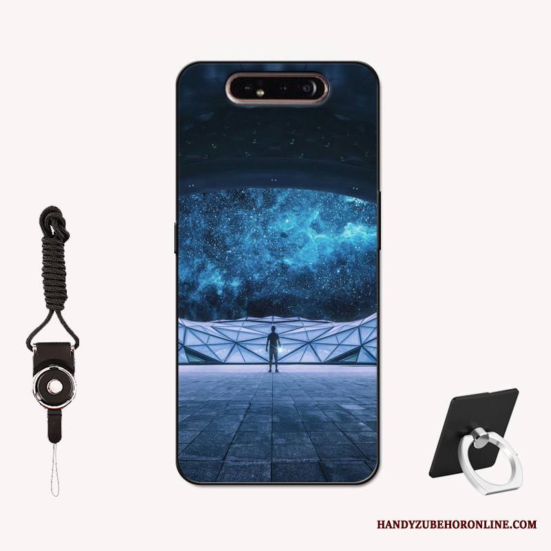 Samsung Galaxy A80 Liukumaton Pesty Suede Sininen Puhelimen Kuoret Kuori Yksinkertainen Murtumaton