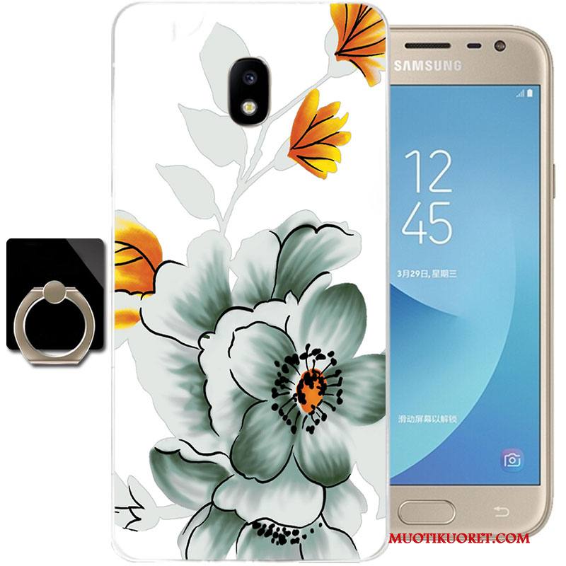 Samsung Galaxy J3 2017 Kuori Tähti Pehmeä Neste Vihreä All Inclusive Suojaus Silikoni Murtumaton