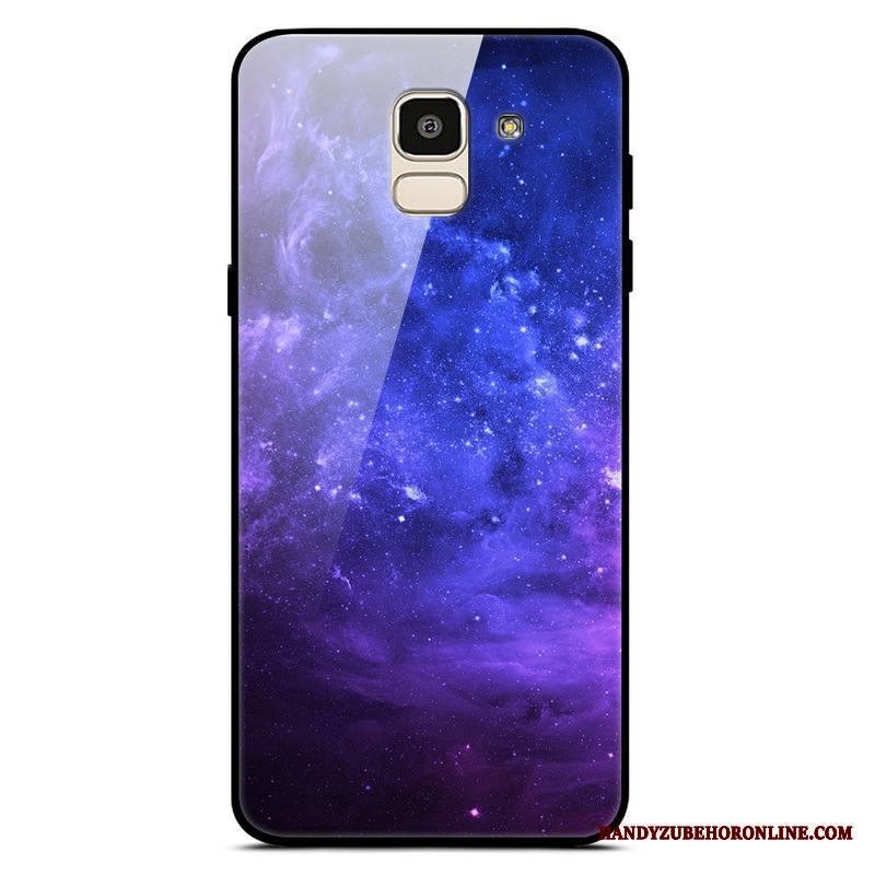 Samsung Galaxy J6 Yksinkertainen Tähtitaivas Murtumaton Puhelimen Kuoret Violetti Kuukausi Kuori