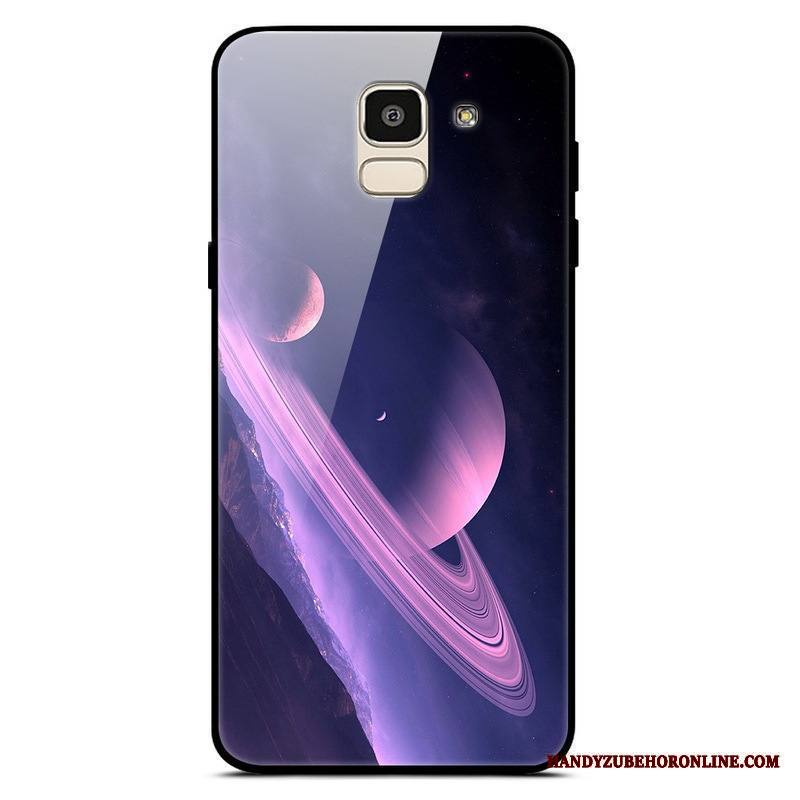 Samsung Galaxy J6 Yksinkertainen Tähtitaivas Murtumaton Puhelimen Kuoret Violetti Kuukausi Kuori