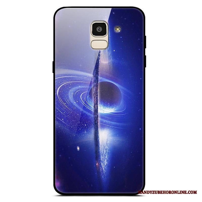 Samsung Galaxy J6 Yksinkertainen Tähtitaivas Murtumaton Puhelimen Kuoret Violetti Kuukausi Kuori