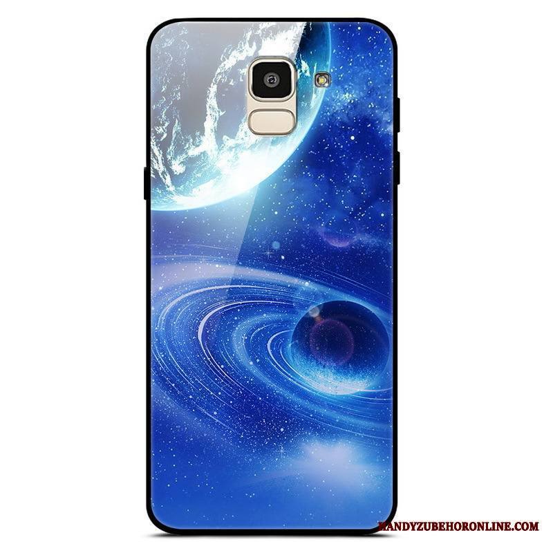 Samsung Galaxy J6 Yksinkertainen Tähtitaivas Murtumaton Puhelimen Kuoret Violetti Kuukausi Kuori