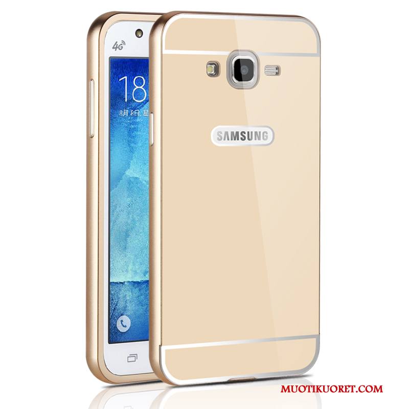 Samsung Galaxy J7 2015 Hopea Kehys Kuori Kova Kotelo Ohut Metalli