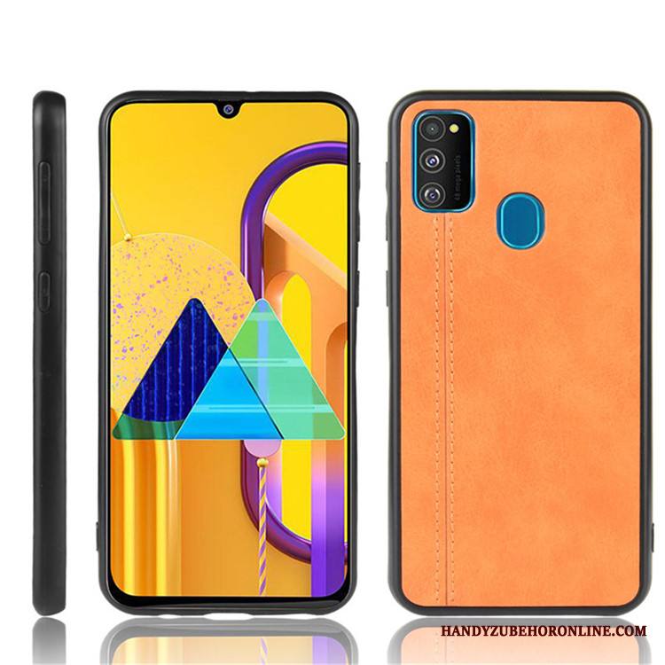 Samsung Galaxy M30s Nahka Kova Puhelimen Kuoret Musta Tähti Kotelo Kuori