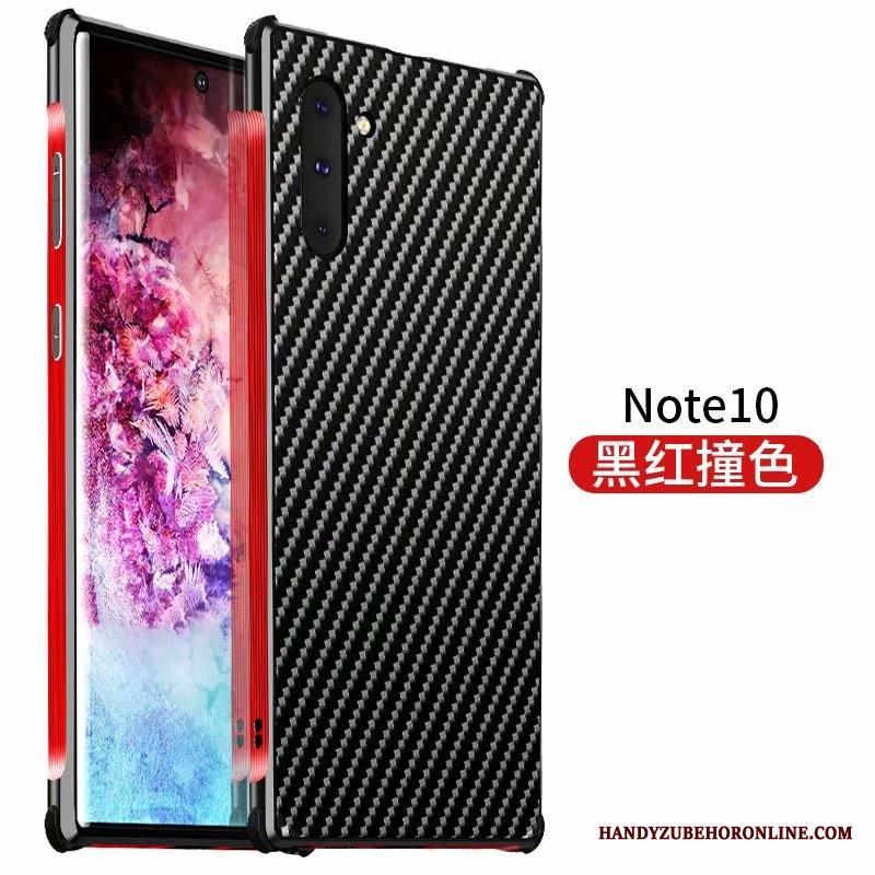 Samsung Galaxy Note 10 Kuori Murtumaton Sininen Metalli Puhelimen Kehys Pesty Suede Kotelo