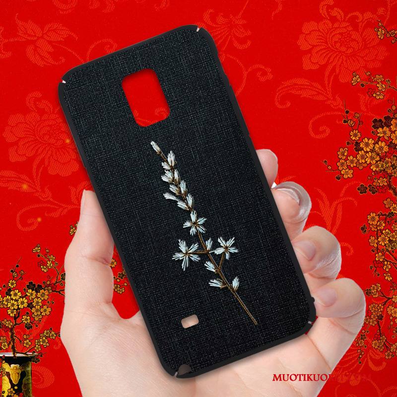 Samsung Galaxy Note 4 Kuori Murtumaton Kova Luova All Inclusive Musta Pesty Suede Trendi