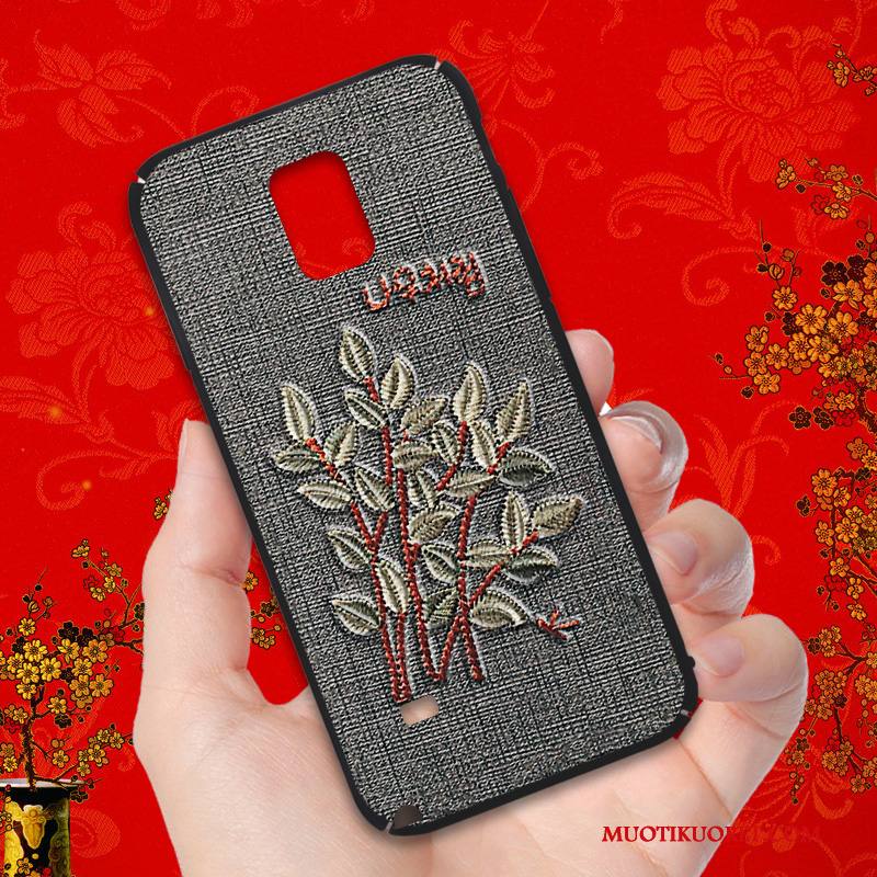 Samsung Galaxy Note 4 Kuori Murtumaton Kova Luova All Inclusive Musta Pesty Suede Trendi