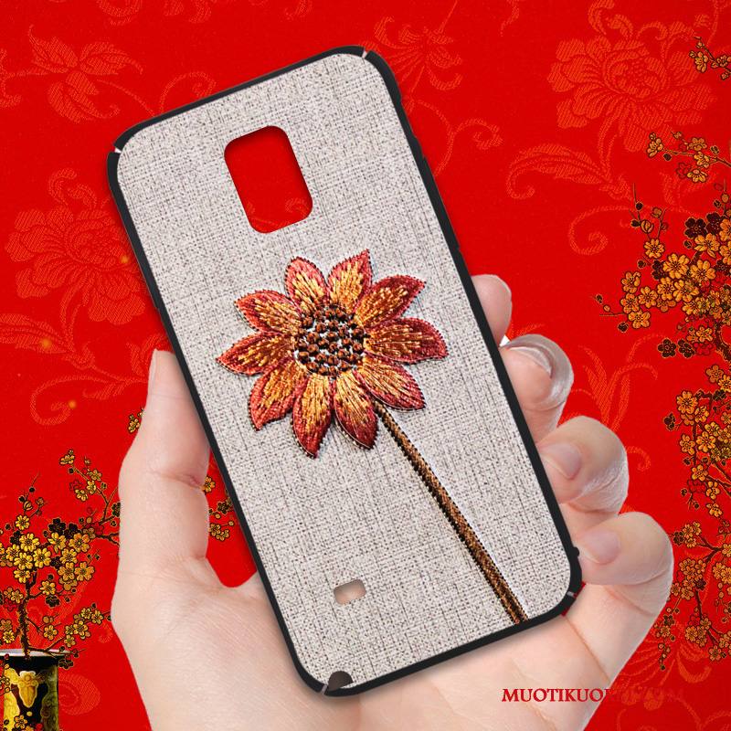 Samsung Galaxy Note 4 Kuori Murtumaton Kova Luova All Inclusive Musta Pesty Suede Trendi