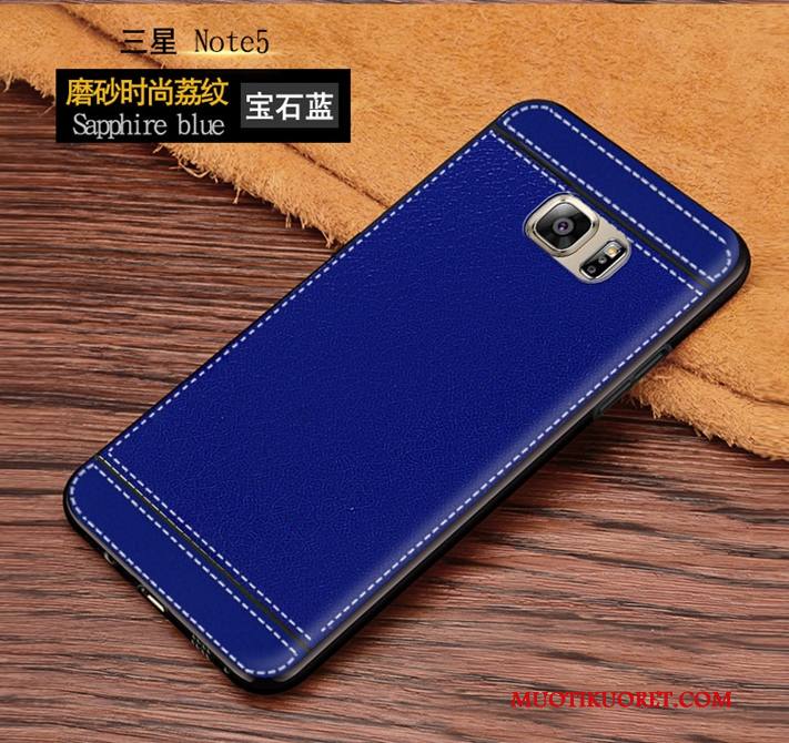 Samsung Galaxy Note 5 Kuori Puhelimen Murtumaton Musta Suojaus Pesty Suede Tähti Pehmeä Neste