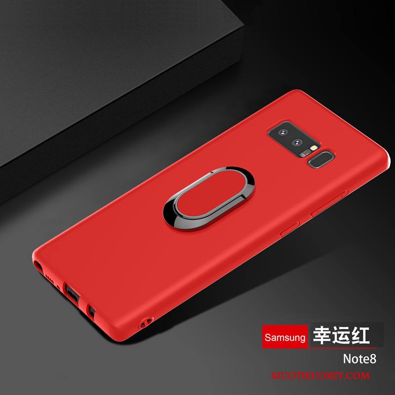 Samsung Galaxy Note 8 Kotelo Kuori Pesty Suede Silikoni Pehmeä Neste Punainen Trendi