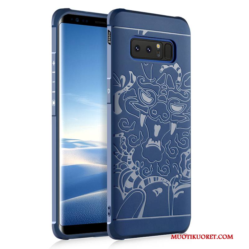 Samsung Galaxy Note 8 Kotelo Tähti Musta Kuori Silikoni All Inclusive Murtumaton