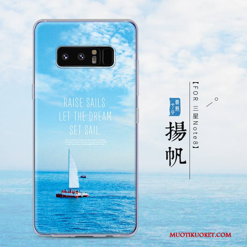 Samsung Galaxy Note 8 Kuori Silikoni Murtumaton Luova Sininen Suojaus All Inclusive Kotelo