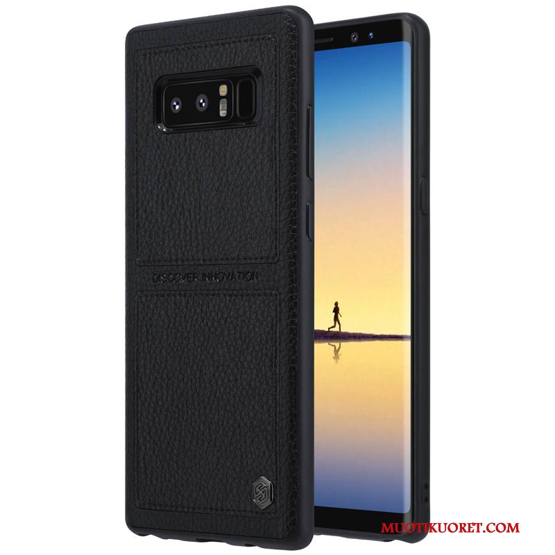 Samsung Galaxy Note 8 Murtumaton Suojaus Pehmeä Neste Kuori Kova Nahka All Inclusive