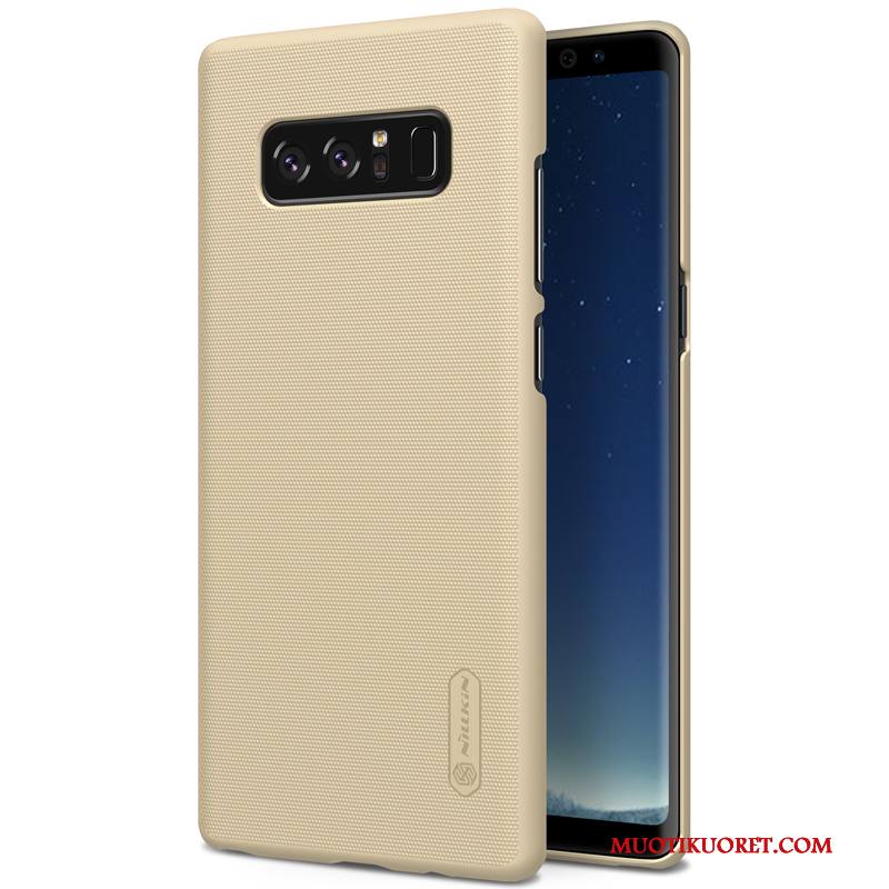 Samsung Galaxy Note 8 Pesty Suede Murtumaton Suojaus Tähti Kotelo Kuori Valkoinen