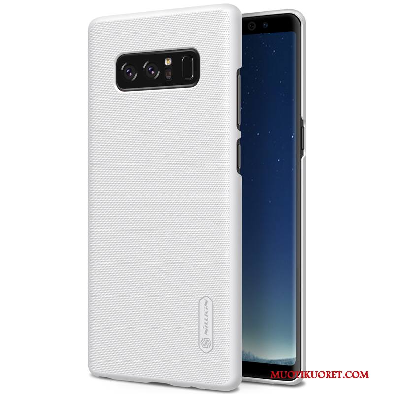 Samsung Galaxy Note 8 Pesty Suede Murtumaton Suojaus Tähti Kotelo Kuori Valkoinen