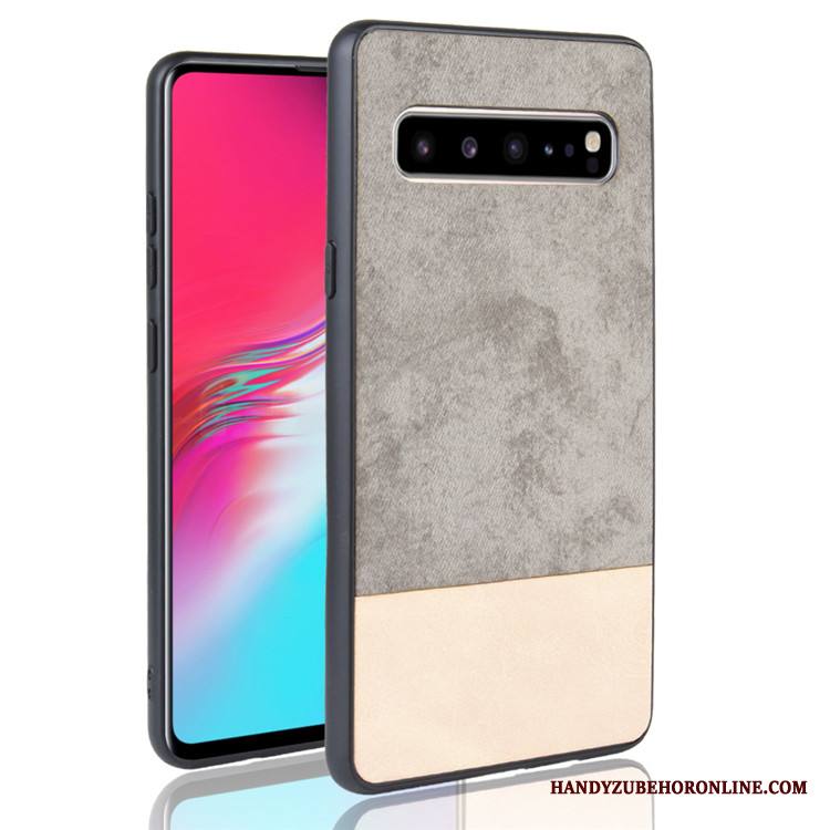 Samsung Galaxy S10 5g Tähti Cowboy Musta Värisävyt Nahka Kuori Kotelo