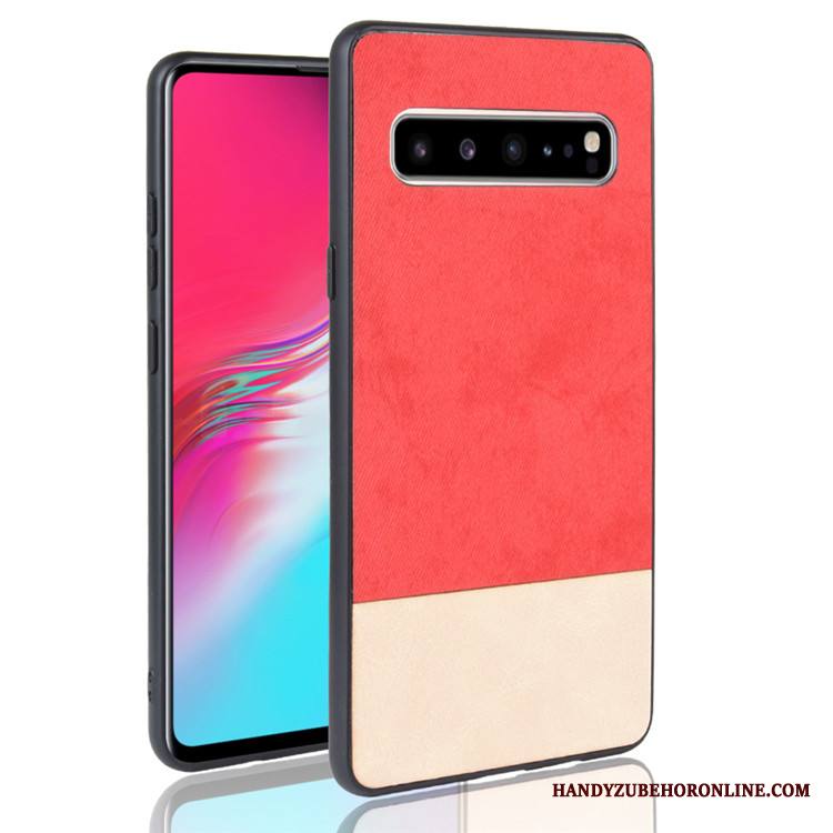 Samsung Galaxy S10 5g Tähti Cowboy Musta Värisävyt Nahka Kuori Kotelo