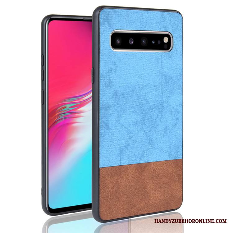 Samsung Galaxy S10 5g Tähti Cowboy Musta Värisävyt Nahka Kuori Kotelo