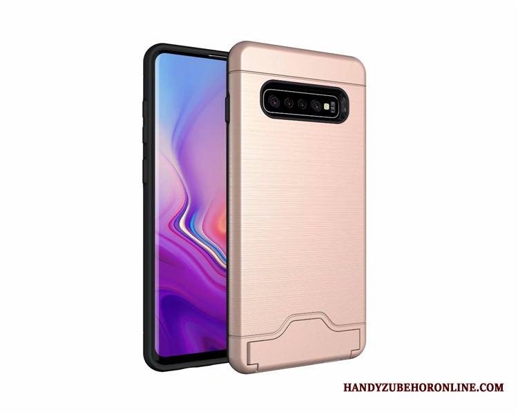 Samsung Galaxy S10 Kuori Johdin Kortti Tuki Murtumaton Yksinkertainen Harmaa Tähti