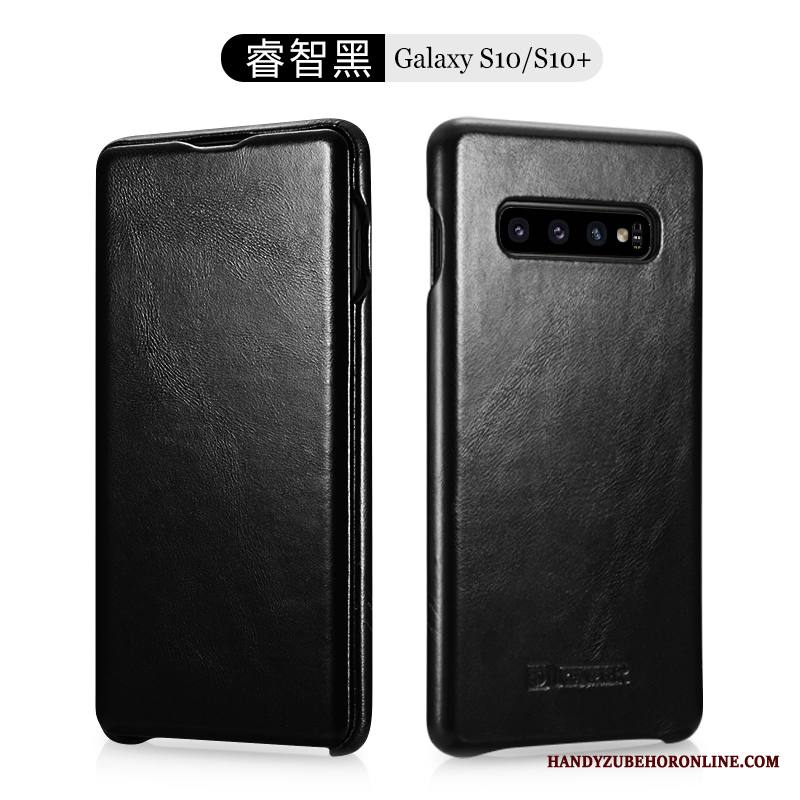 Samsung Galaxy S10+ Kuori Suojaus Nahkakotelo All Inclusive Kuoret Aito Nahka Murtumaton Kova