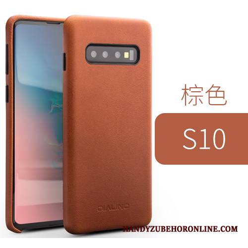 Samsung Galaxy S10 Nahkakotelo Suojaus Yksinkertainen Kuori Tila Kevyt Puhelimen