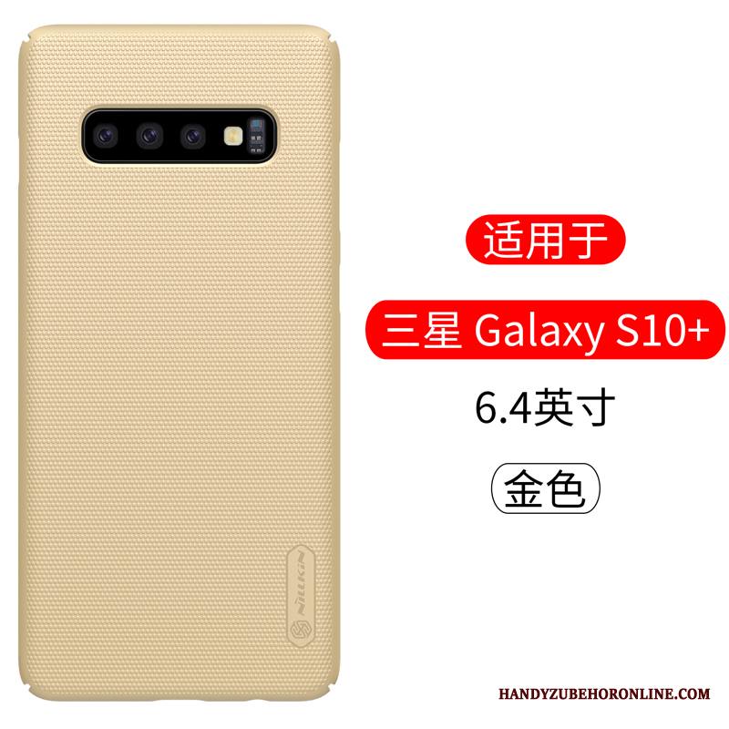 Samsung Galaxy S10+ Suojaus Kuori Kulta Tähti Kotelo Murtumaton Pesty Suede