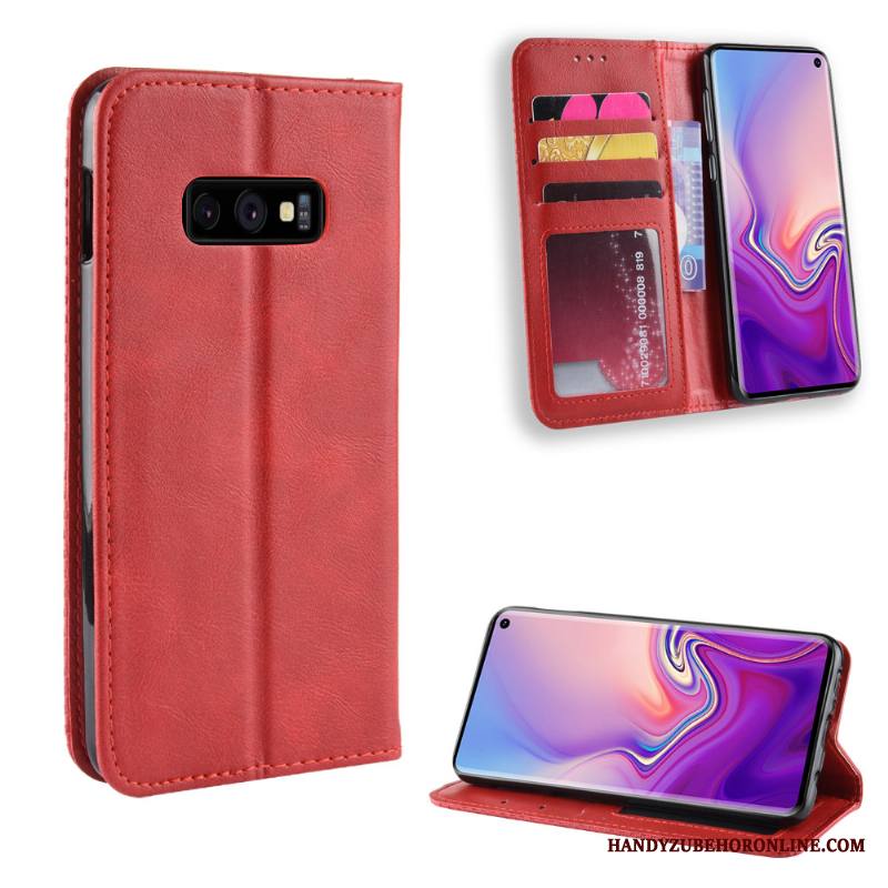 Samsung Galaxy S10e Kuori Suojaus Kukkakuvio Murtumaton Kortti Kotelo Nahkakotelo Vuosikerta