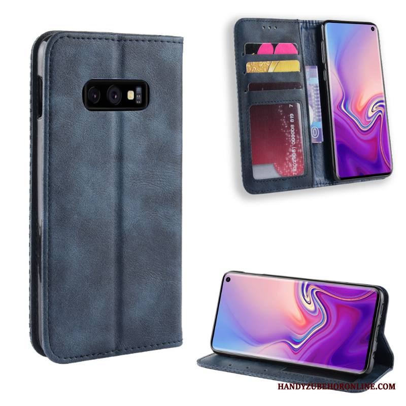 Samsung Galaxy S10e Kuori Suojaus Kukkakuvio Murtumaton Kortti Kotelo Nahkakotelo Vuosikerta