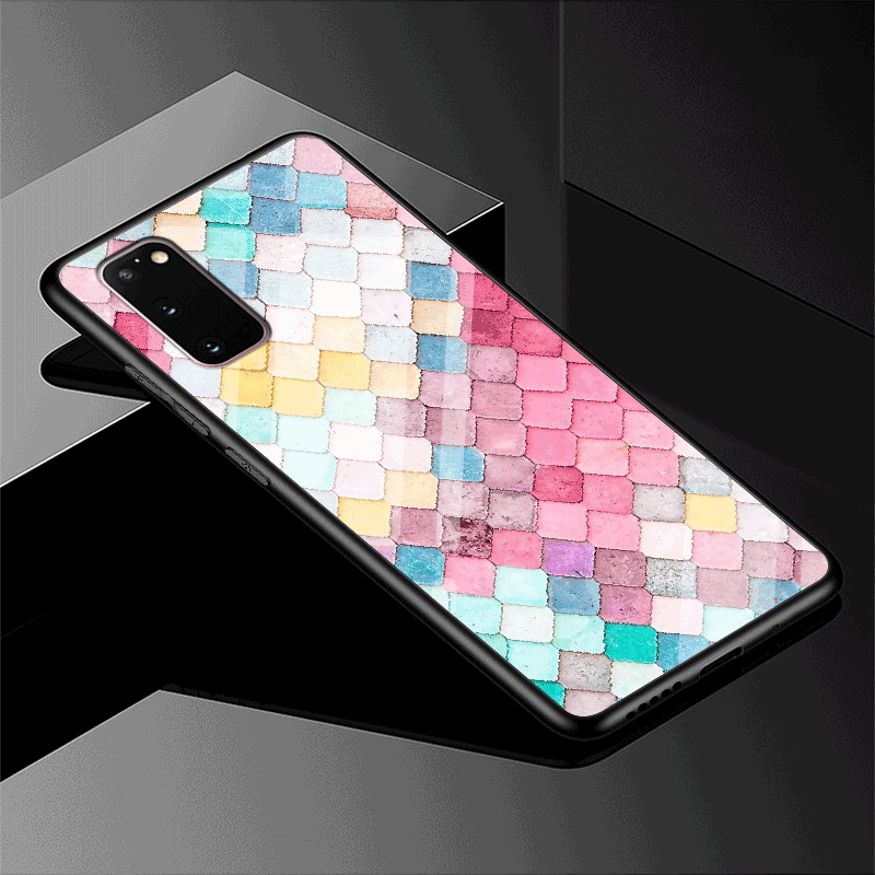 Samsung Galaxy S20 Kuori Kustannukset Muokata Yksinkertainen Valkoinen Lasi Murtumaton Puhelimen Kuoret