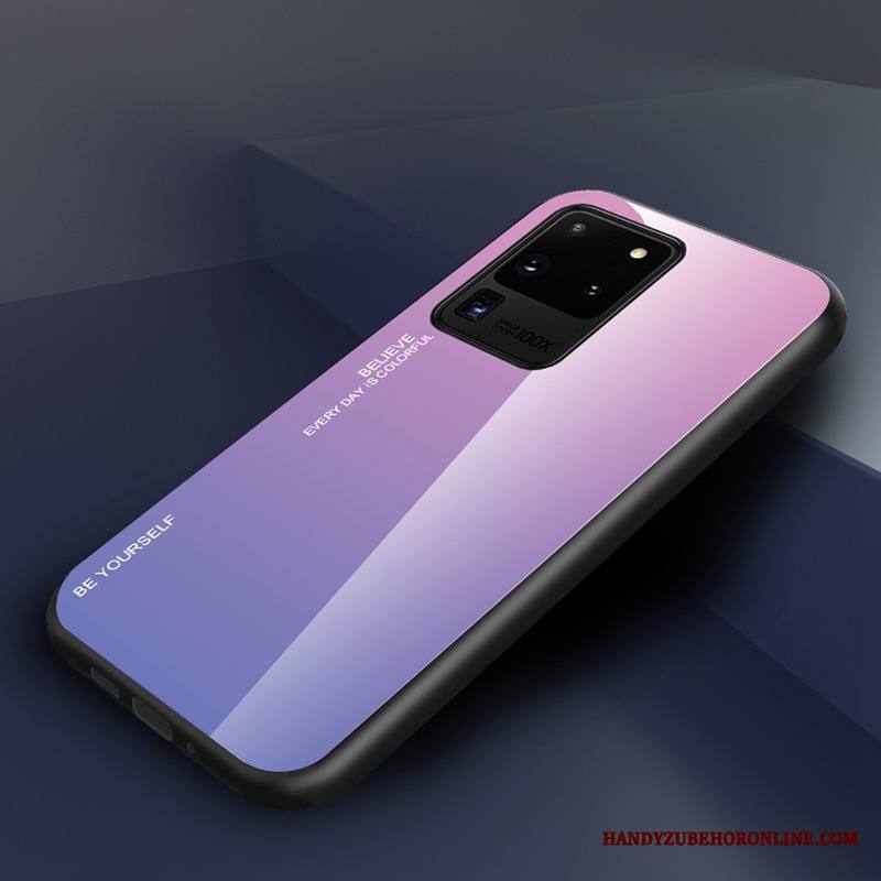 Samsung Galaxy S20 Ultra Kuori Lasi Murtumaton Tähti Sarjakuva Violetti Kotelo Karkaisu