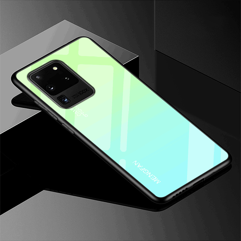 Samsung Galaxy S20 Ultra Kuori Vihreä Yksinkertainen Kotelo Lasi Trendi Tähti Sarjakuva