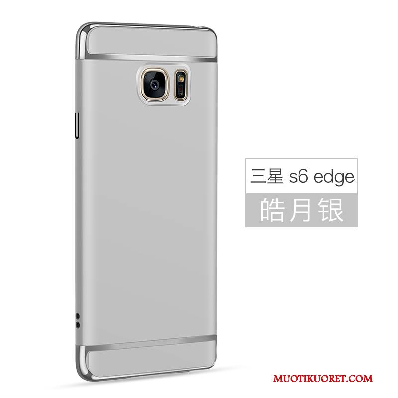 Samsung Galaxy S6 Edge Pesty Suede Kova Puhelimen Kuoret Kotelo Kuori Hopea Suojaus