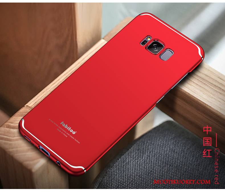 Samsung Galaxy S8+ All Inclusive Persoonallisuus Kova Punainen Kuori Suojaus Pesty Suede