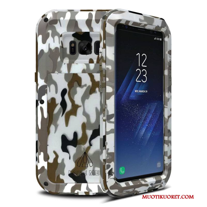 Samsung Galaxy S8 Kuori Naamiointi Trendi Murtumaton Metalli Tähti Luova Kolme Puolustusta